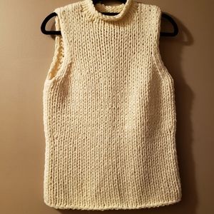 City DKNY Sleeveless Pale Yellow Sweater